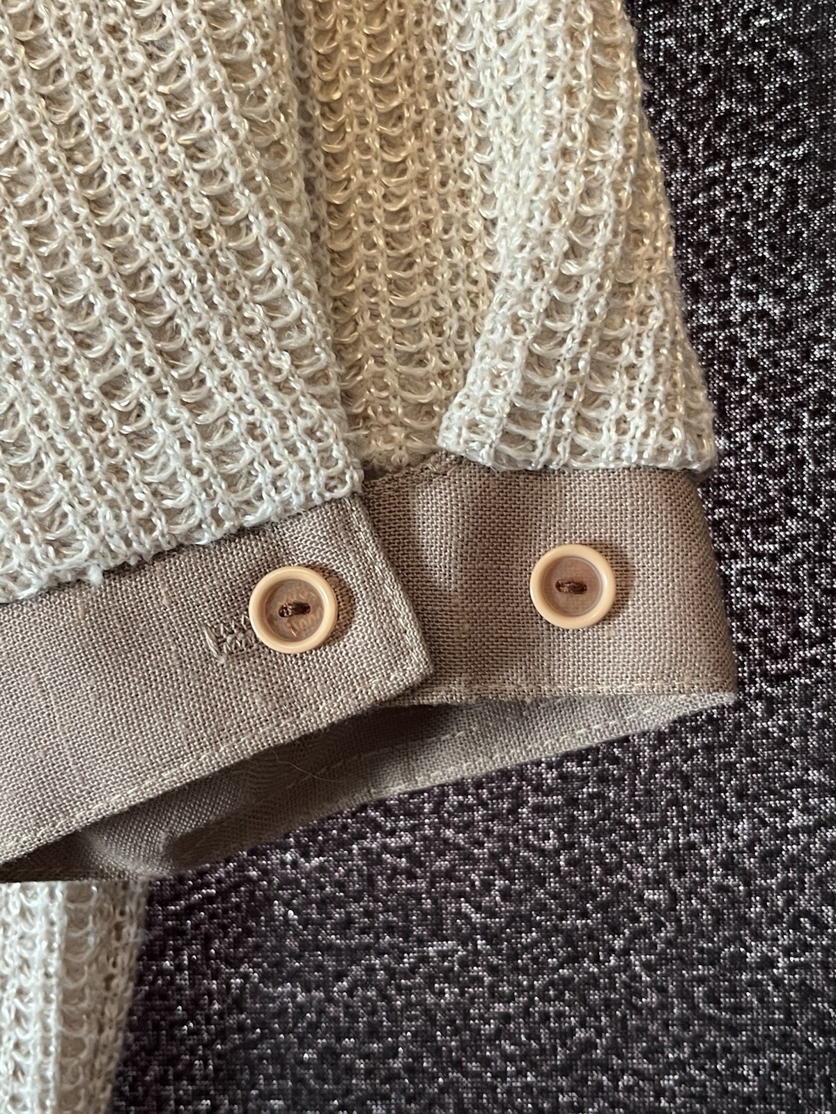 Vintage 1950’s Mavinette Beige And Brown Button Up Dress, Size 4