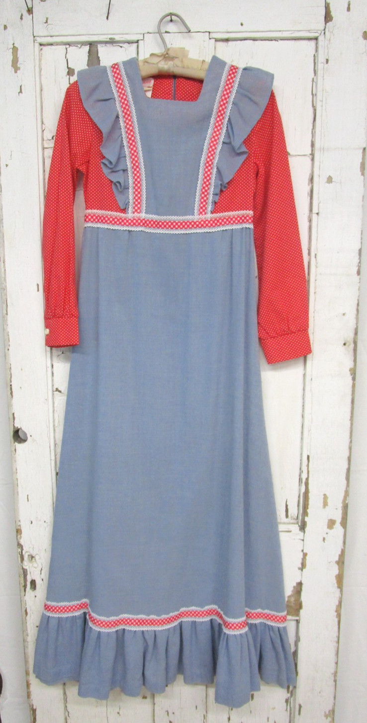1970s Maxi Dress Edwardian Renaissance Boho Hippie Vintage Size S/32 ” Bust