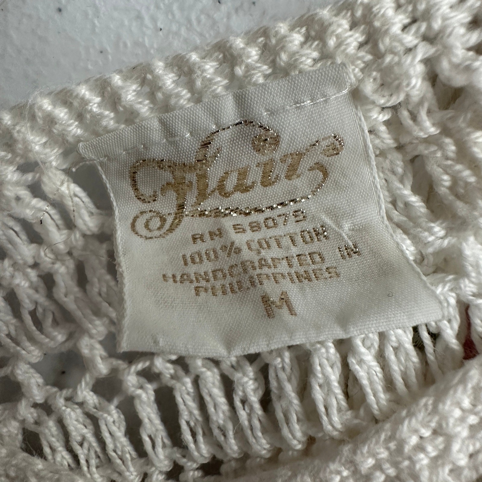 Womens Vintage Cottagecore Crochet Sweater Size M Cream Romantic Fairy Floral