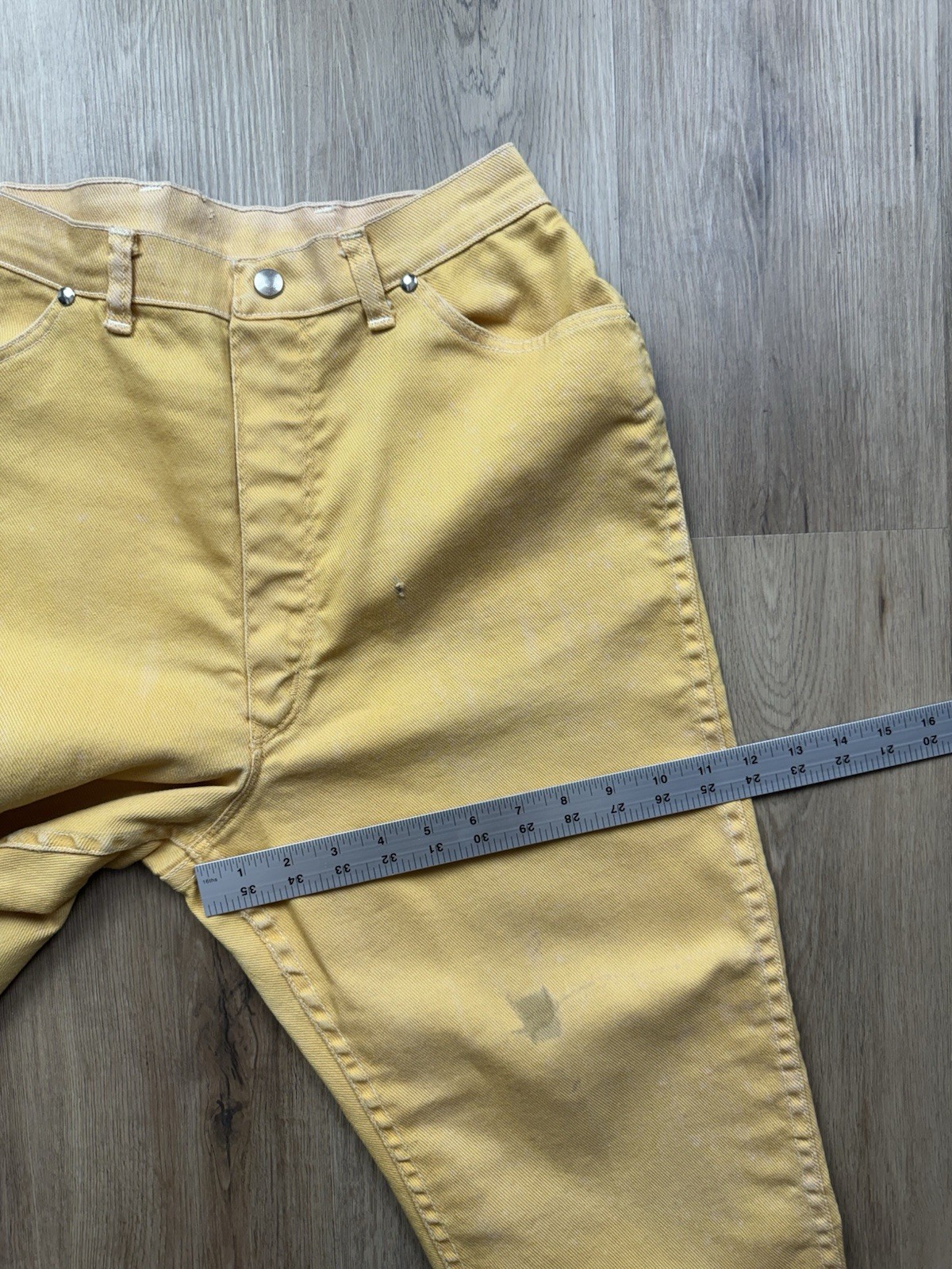 50s VINTAGE Wrangler Misses Sanforized Yellow Jeans Size 18 Slim Tapered USA