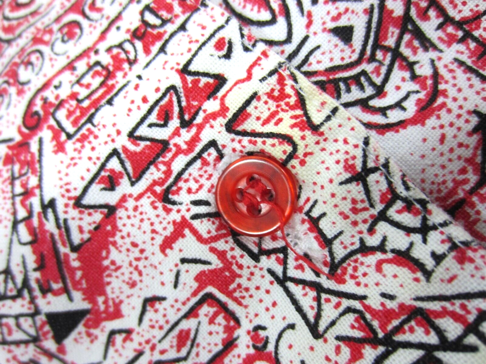 Vintage 80s Graphic Print Art Shirt Women MED Boxy AOP Doodles