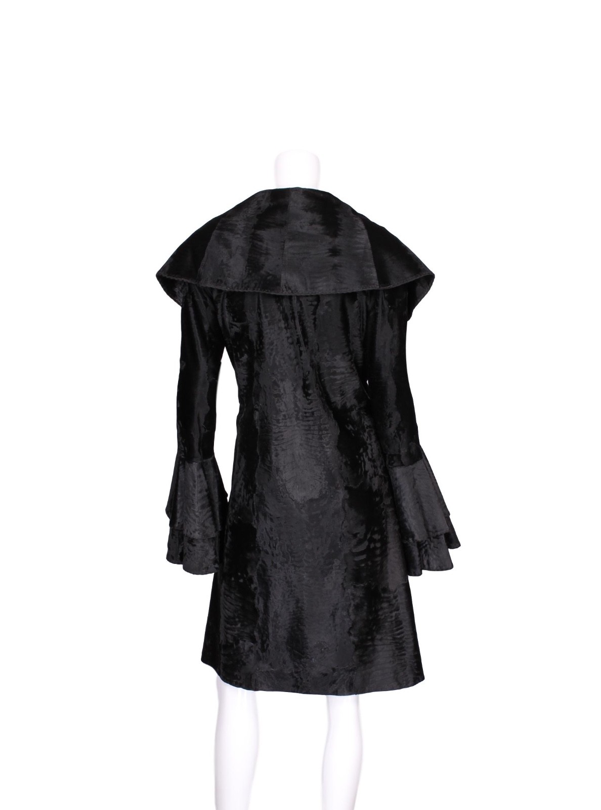 DENNIS BASSO Vintage Black Russian Broadtail Fur Coat – M/L – RET. $22k
