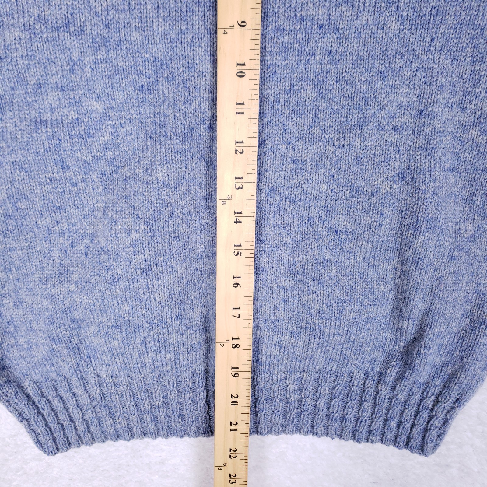 Vintage Friendship Knits Sweater Handmade Maine Wool Blue V-Neck Pullover Sz M