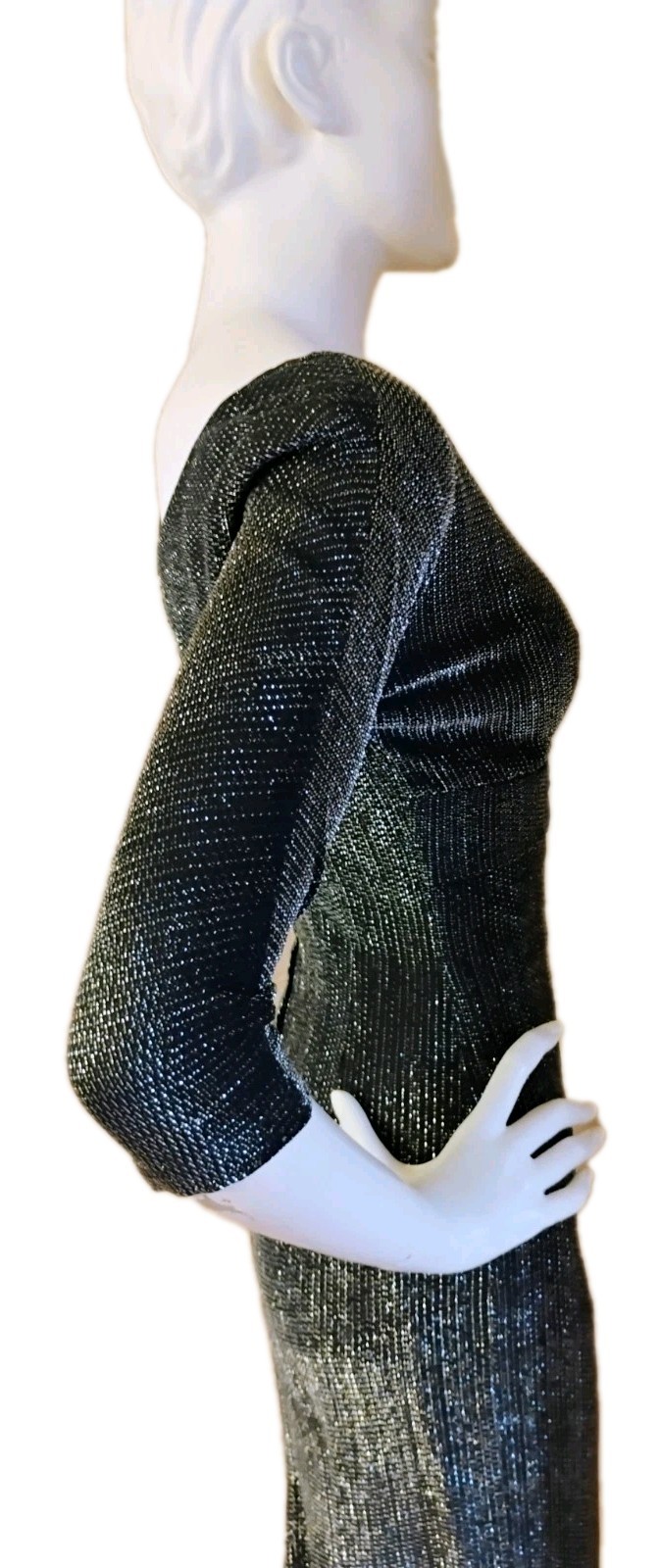 VTG 1950’s „that Wilroy LOOK” Black & Silver Metallic Wiggle Cocktail Dress