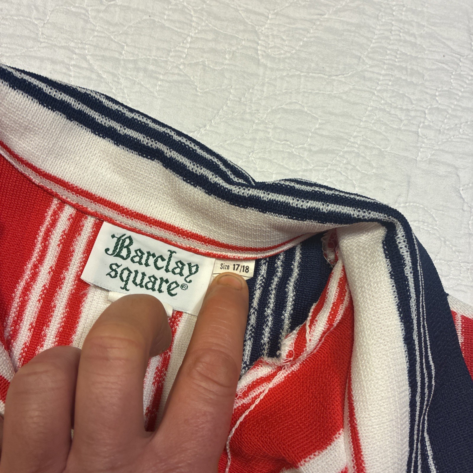Vintage Barclay Square Striped Button-Up Jacket