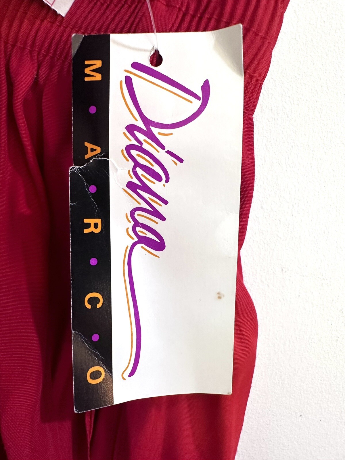 NWT Vintage 80s Diana Marco Red Stretchy Elastic Flowy Baggy Pants Size 26 New!