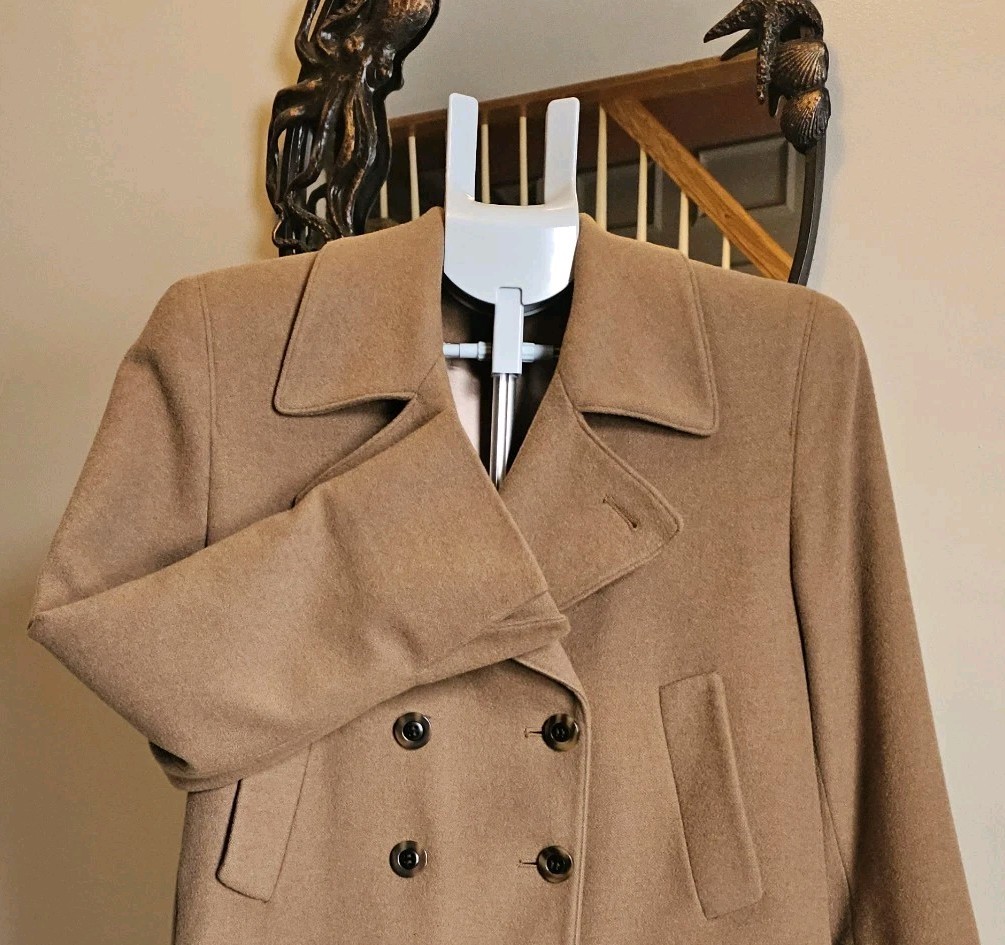 Vintage Fleurette Camel Hair Coat Womens Size 6 Union Made USA 70s 80s Brown