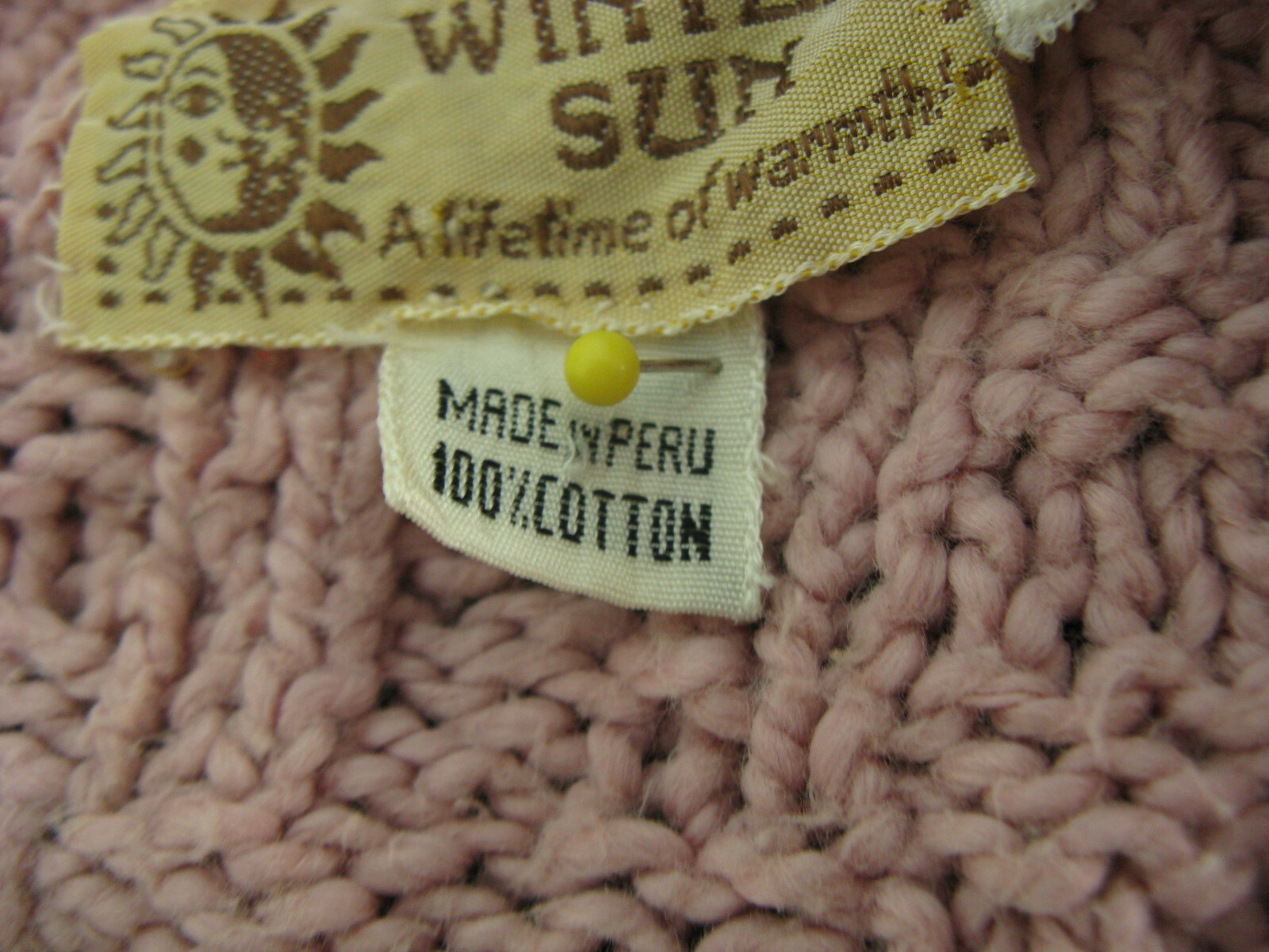 Cardigan Sweater Made in Peru Hand Knit Vintage
