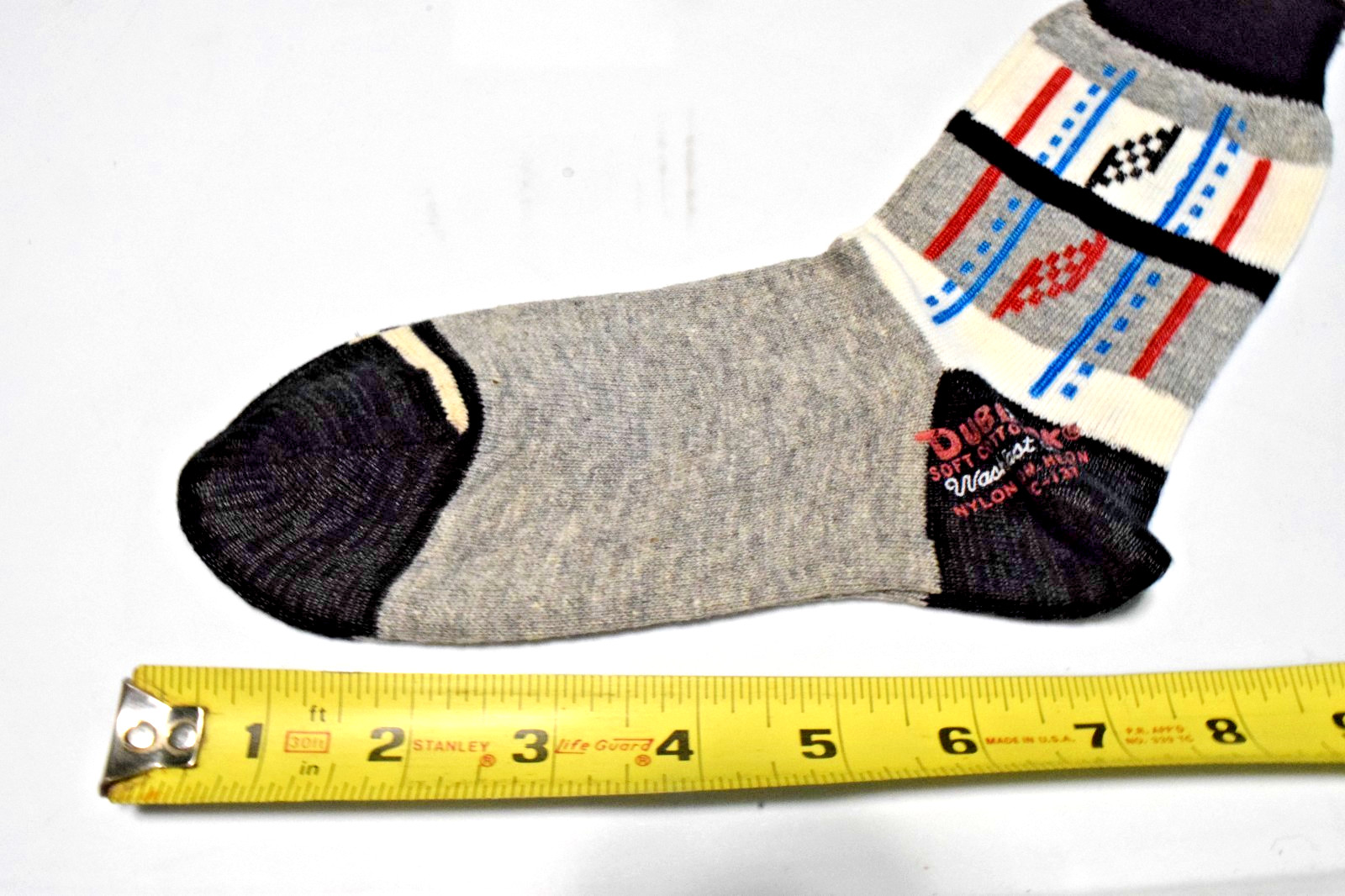 Argyle Socks VTG King James 40s 50s Gray Black Red Checker Argyle 7 x 7 Boys 8