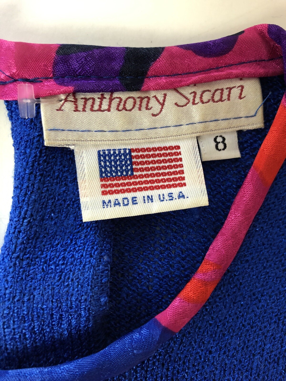 VTG 1980s Sweater Sz 8 Medium Anthony Sicari Bold Colors Flowers Dolman Slv USA