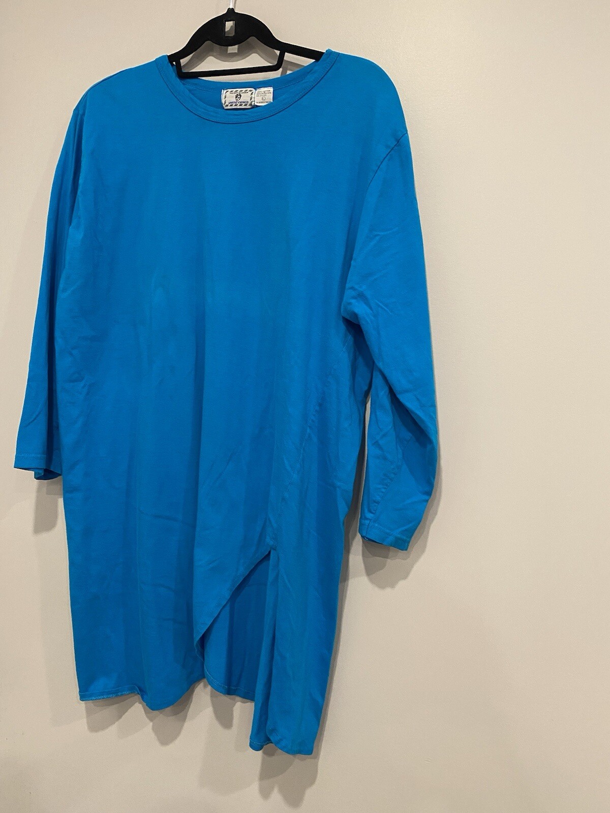 Vintage 80s Limited Express Blue Tunic Or Nightgown With Slits