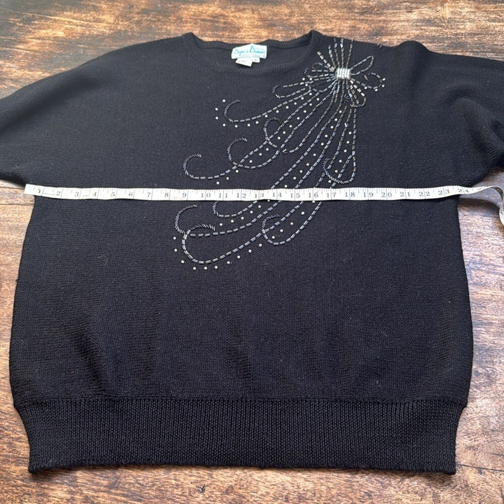 Draper’s & Damon’s pullover black beaded Sweater size extra Large long sleeve