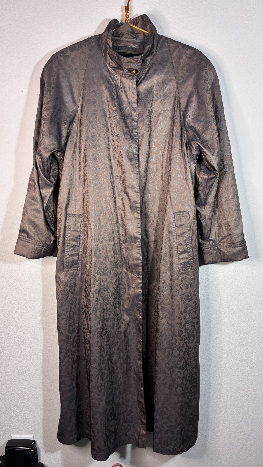 Vintage London Fog Trench Coat Women’s Duster Brown Paisley Liner Sz 8reg – READ