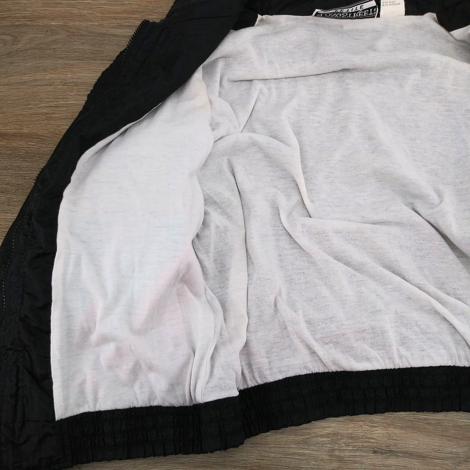 Longstreet Petite Windbreaker Jacket Womens PM Black Pink Teal Zipped Vintage
