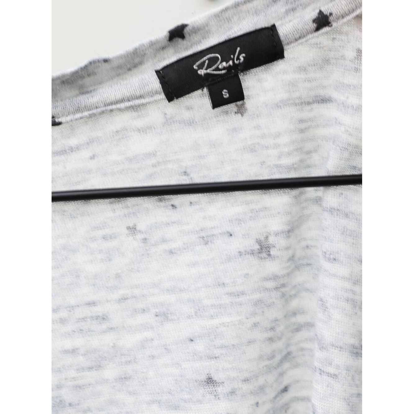 Rails Heather Gray Rivet Stars Long Sleeve T-Shirt Small