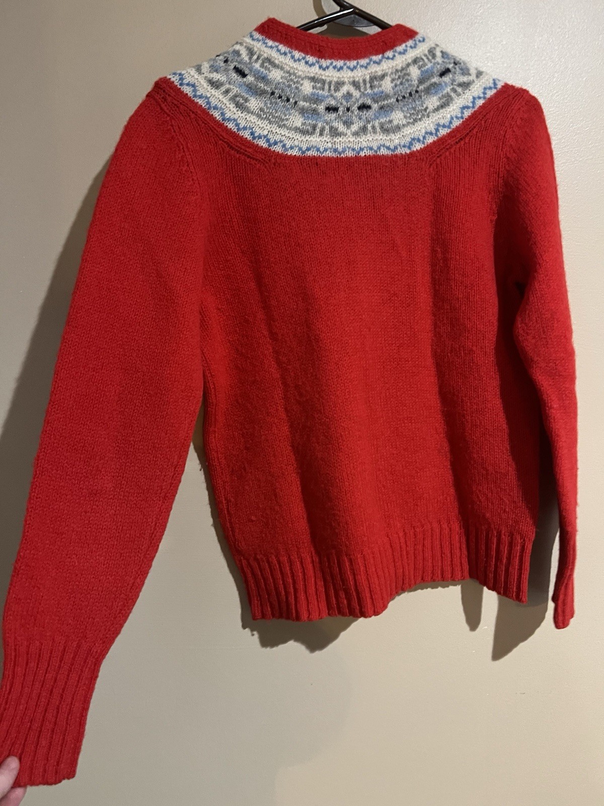 VTG Vintage 80s Robert Scott Ltd Women’s Red Knitted Wool Sweater Size 36 Small