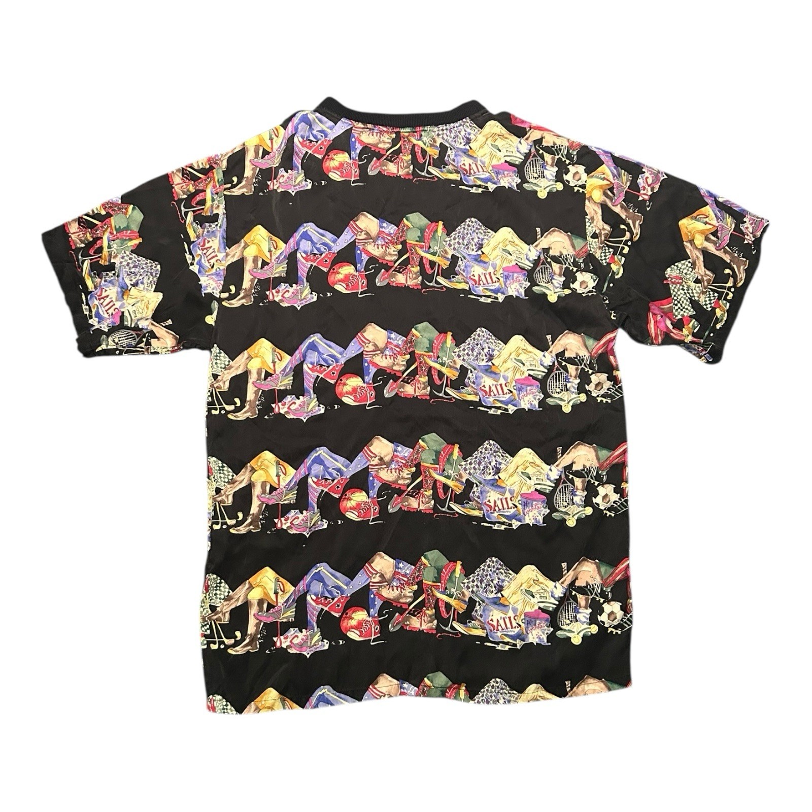 Nicole Miller Vintage 1990 Limited Edition Rare 100% Silk Shirt Novelty Print M