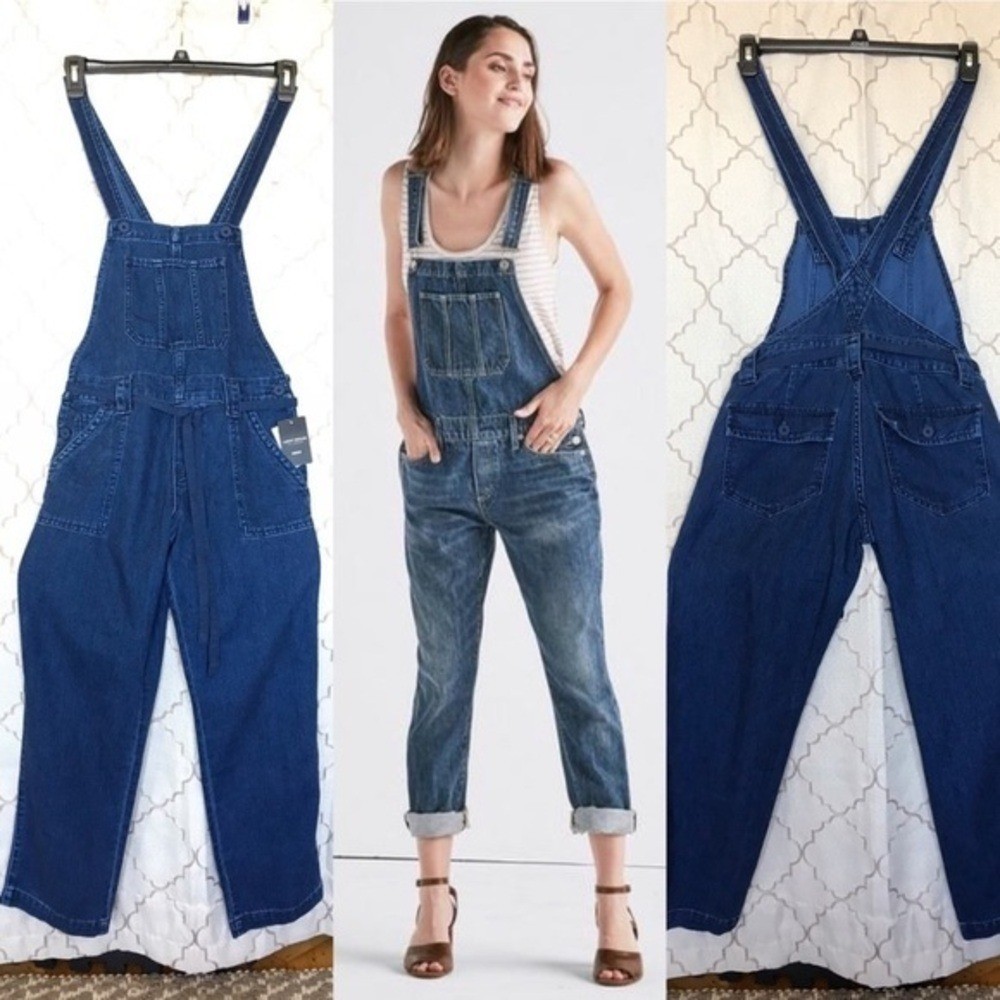 LUCKY BRAND Denim overalls blue Jean over all suspenders XS EUC cotton lyocell