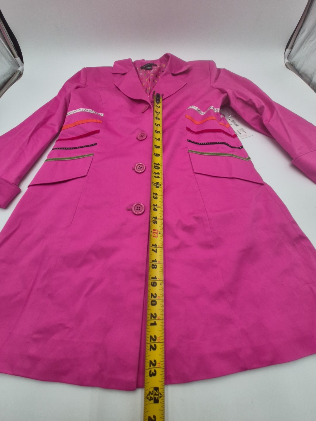 Vtg Good Clothes Women’s Jacket 1990’s Pink&Ribbon W/Polka Dot Lining Sz.8 Nwt