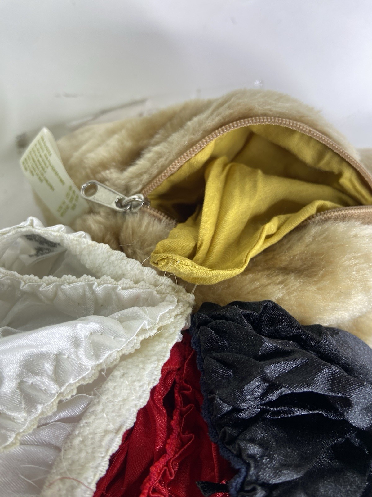 Vintage Secretly Yours Satin String Bikini Panties in Plush Bear Womens Size 6