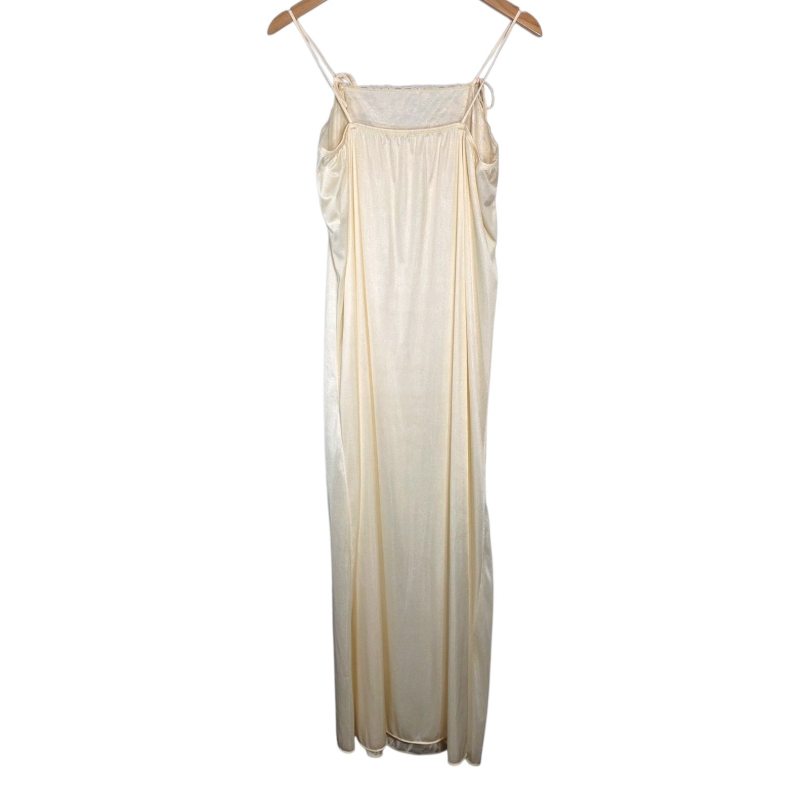Vintage Empire Waist Lace Slip Dress Y2K Cream White Dainty Feminine Coquette S