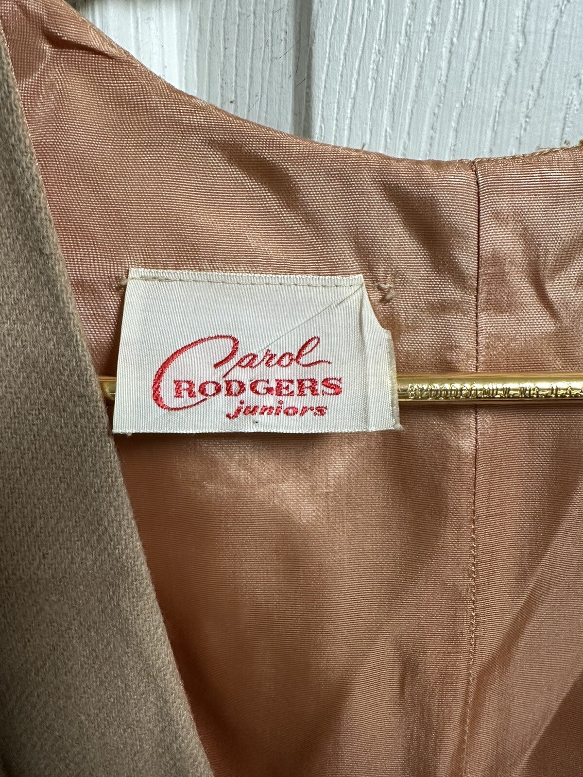 Vintage 70’s 60s Carol Rogers Women’s Dress Wool Shift Sleeveless Beige Cream