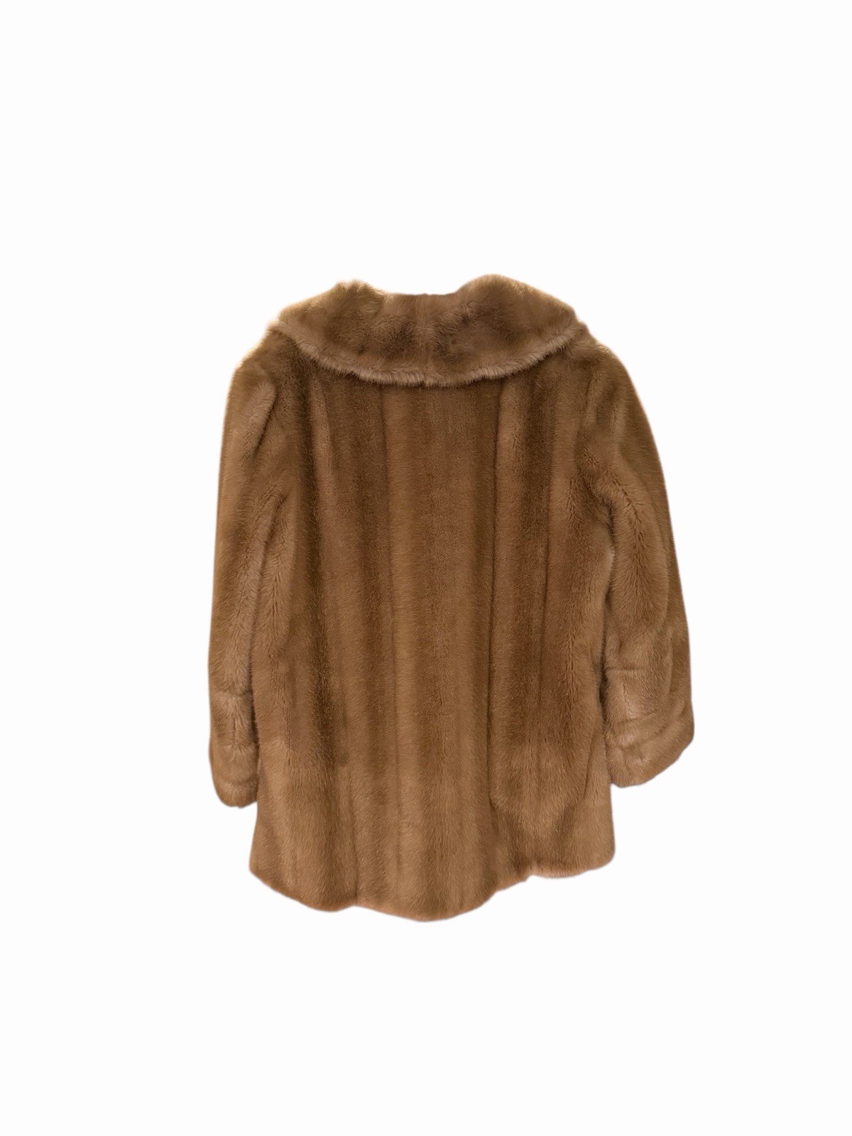 Vtg Mincara Russel Taylor Lovely Faux Fur Coat Vintage Mink fake tan brown sz M
