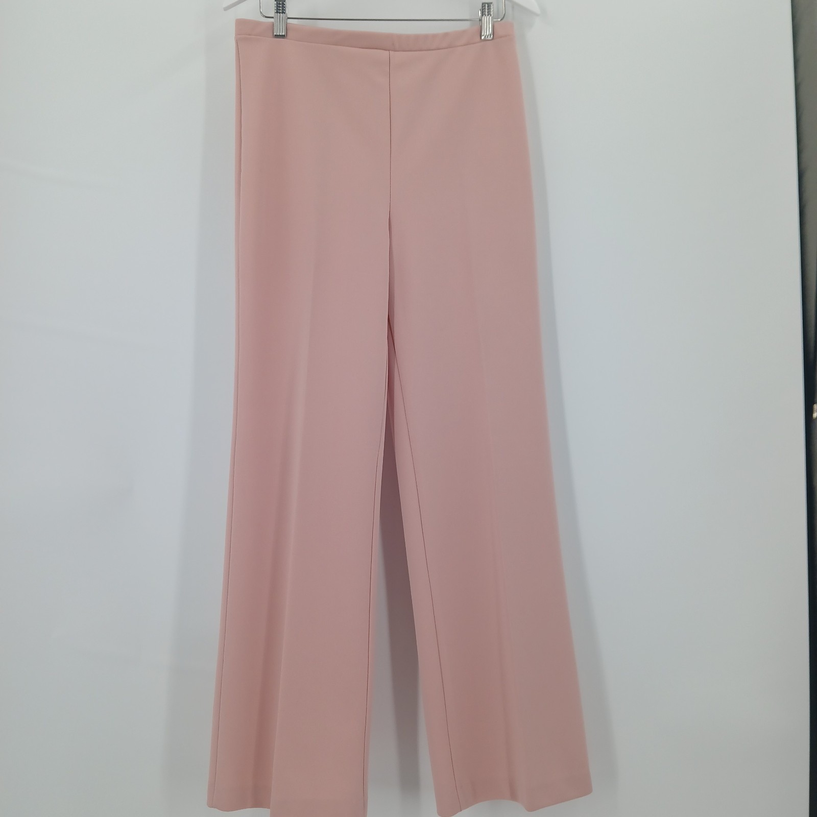 Vintage 1970s El Mar California Pull On Polyester Pants Womens 8 Pink Wide Leg