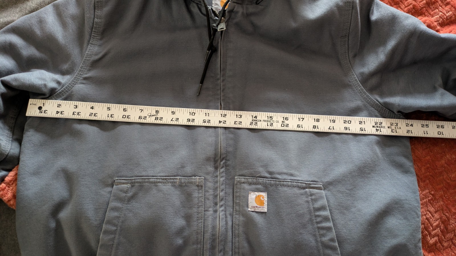 Women’s Vintage Carhartt XL Canvas Work Chore Coat Hooded Warm Gravel Color