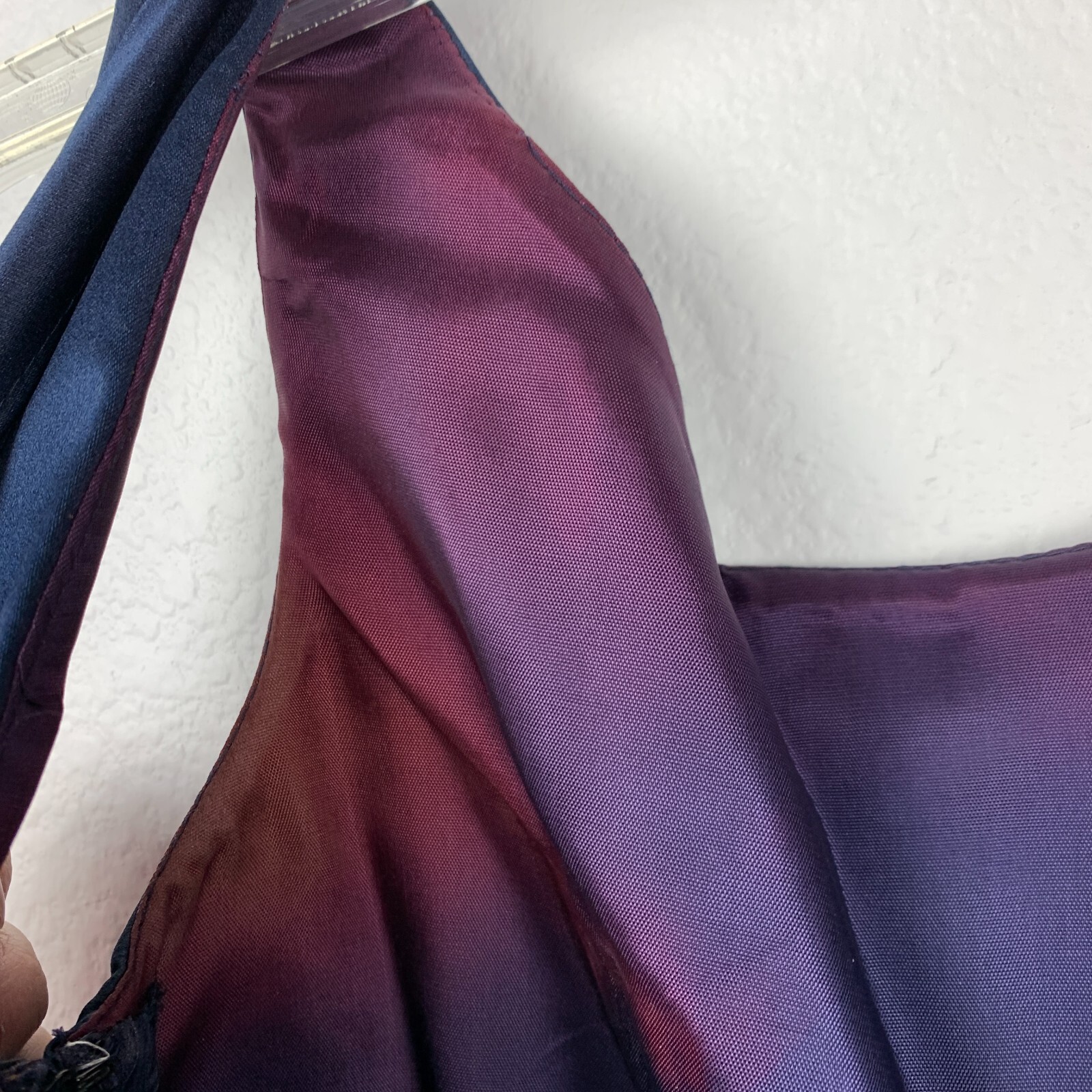 Vintage 90s Michaelangelo Formal Navy Blue Sleeveless Wrap Back Dress 7/8