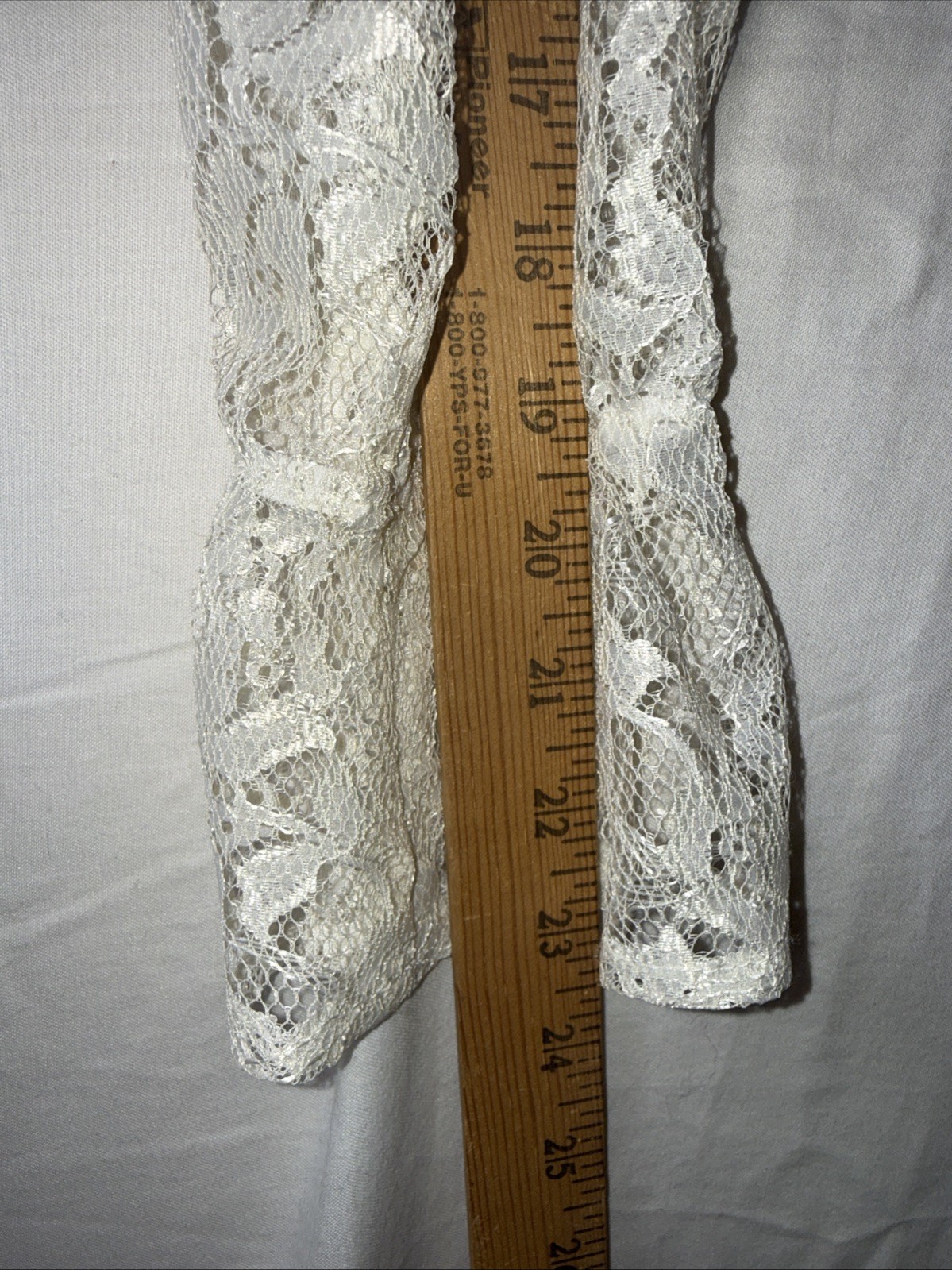 Vtg Lacy Afternoon Womens Sz S Dusty Blue T Shirt w Lace Sleeves & Vee V Good