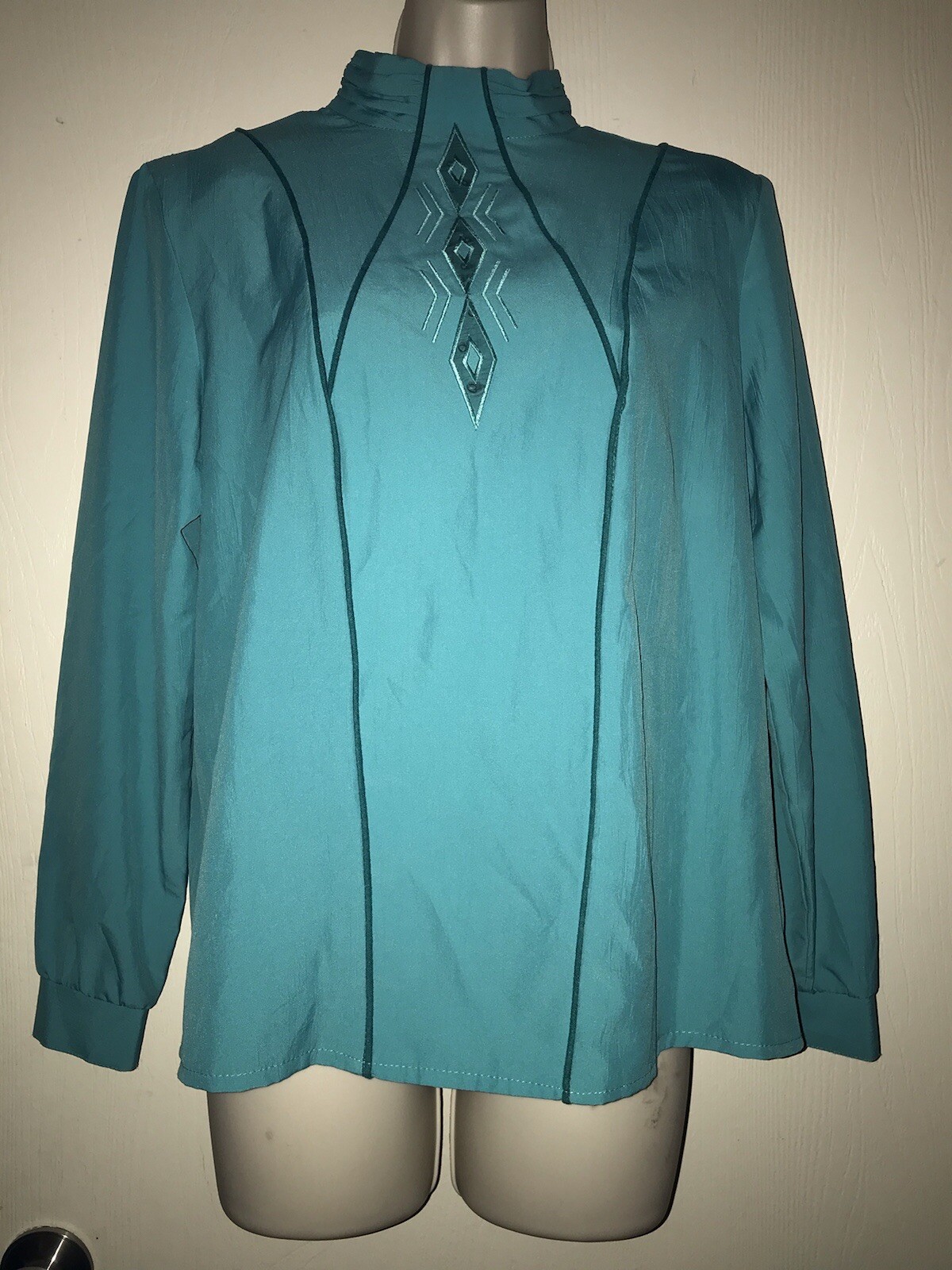 California City Working Girl Size 10 Blouse Vintage Top 1980’s Art Deco Western
