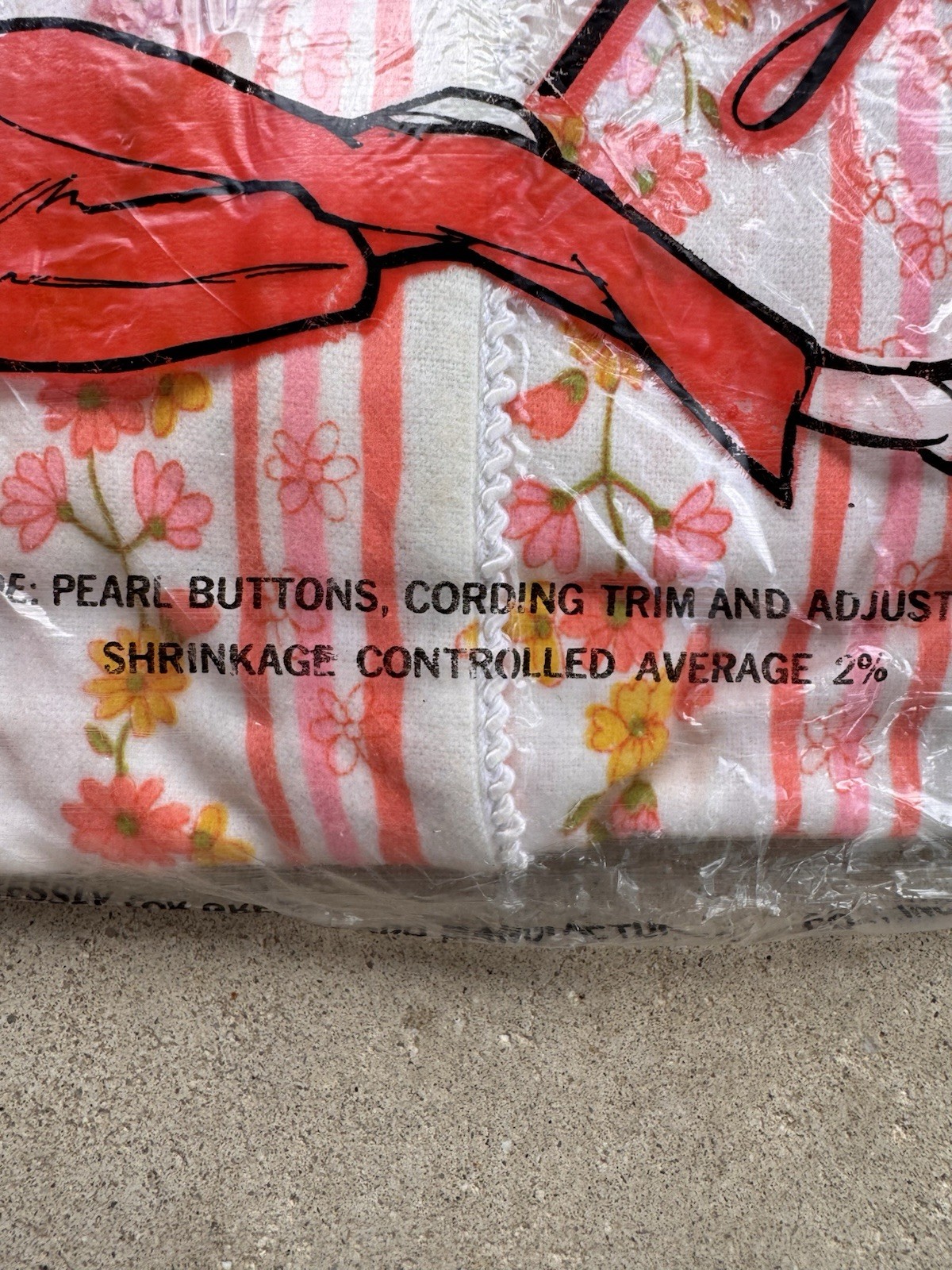 VTG 60s 70s Greencraft Pajamas NOS Deadstock Floral Pink Striped Mod Medium 36