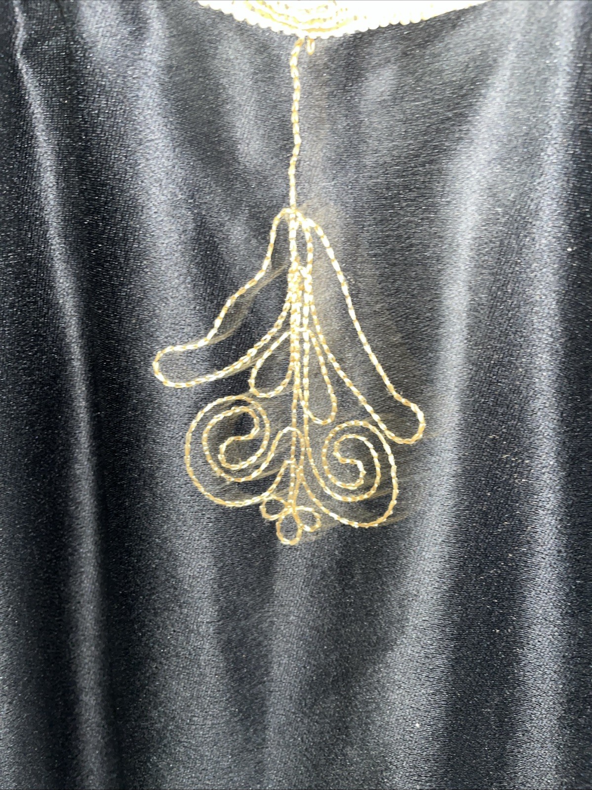 Vtg Caftan Robe Large Moroccan Gold Trim Small