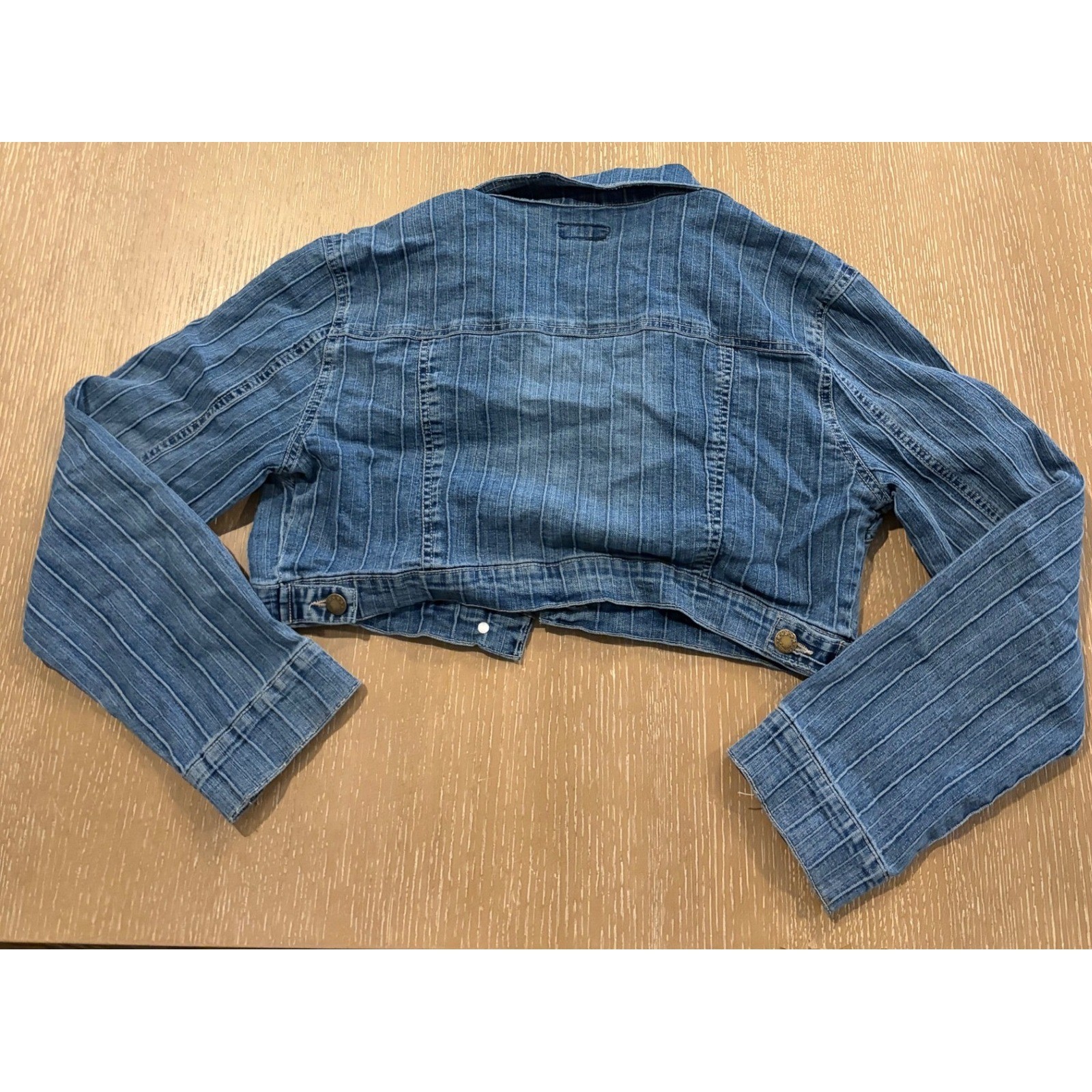 Jazzie Y2K Denim Crop Jacket Button Front XL Womens Blue Long Sleeve 00s
