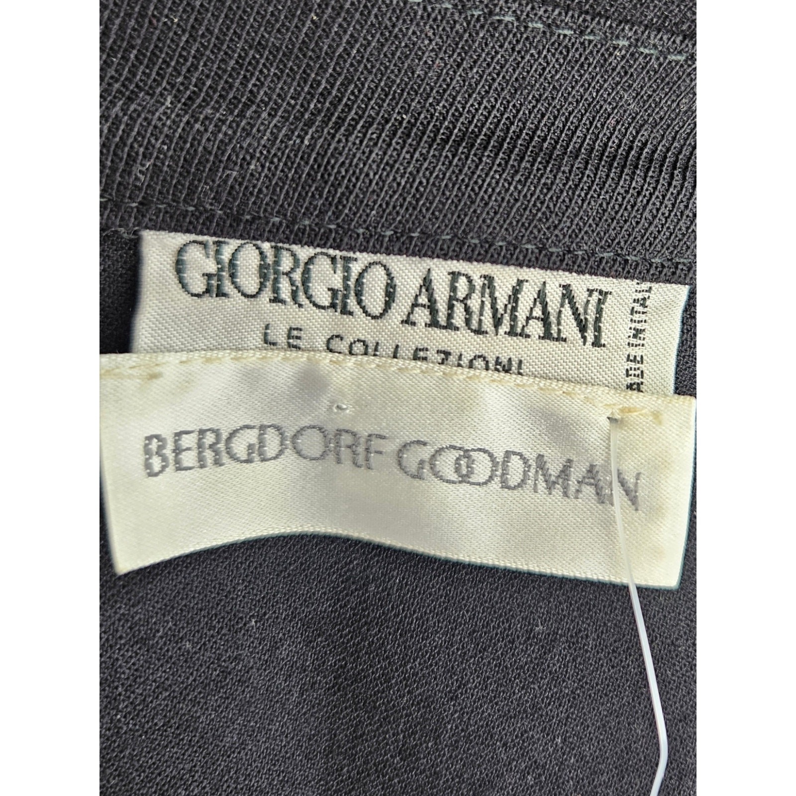 1990s Georgio Armani Bergdorf Goodman Fitted Black Double Breasted Blazer Size 8