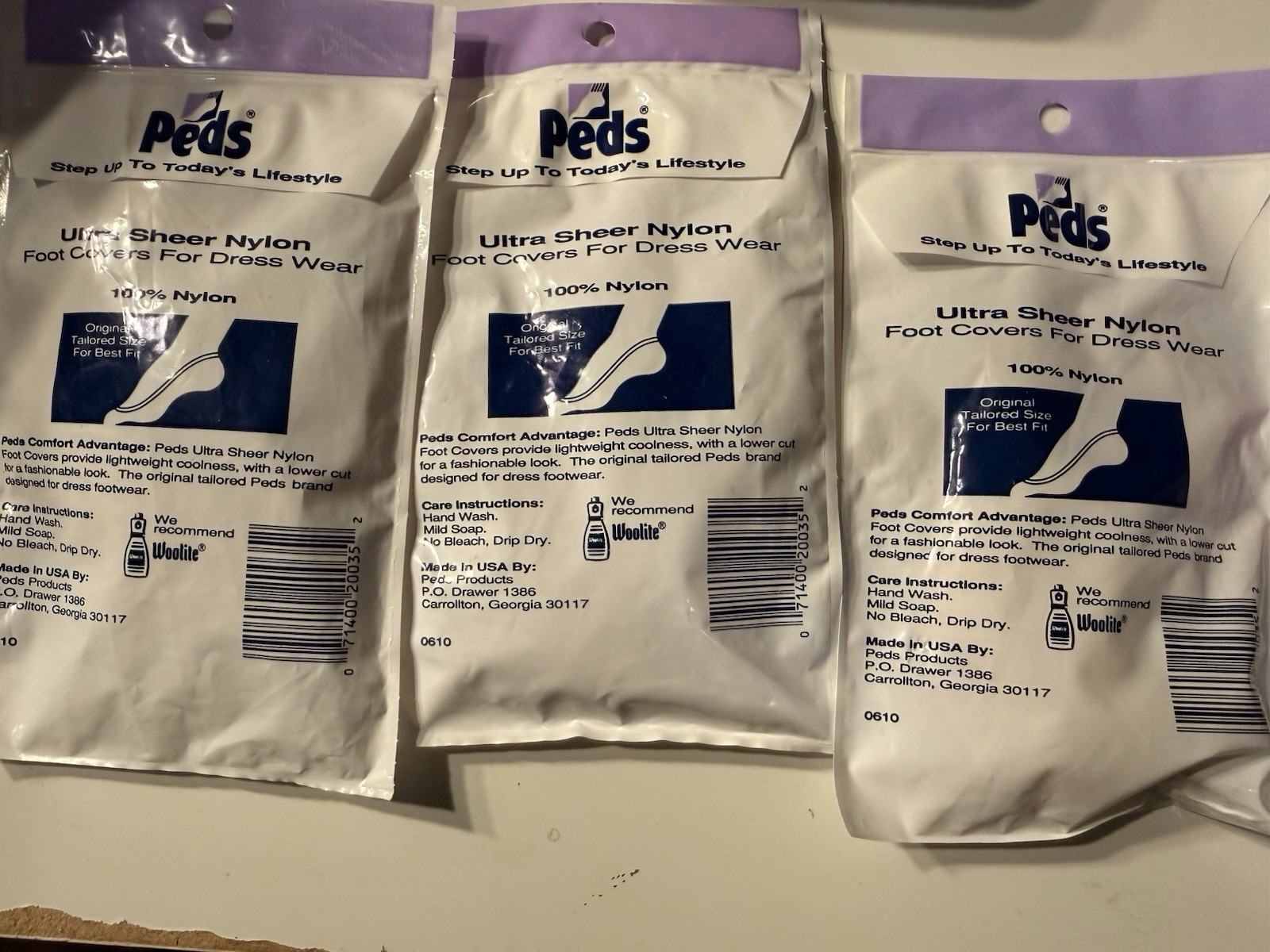 New Vintage Peds Foot Covers Size 5-6 1/2 Womens Set Of 3 NWT