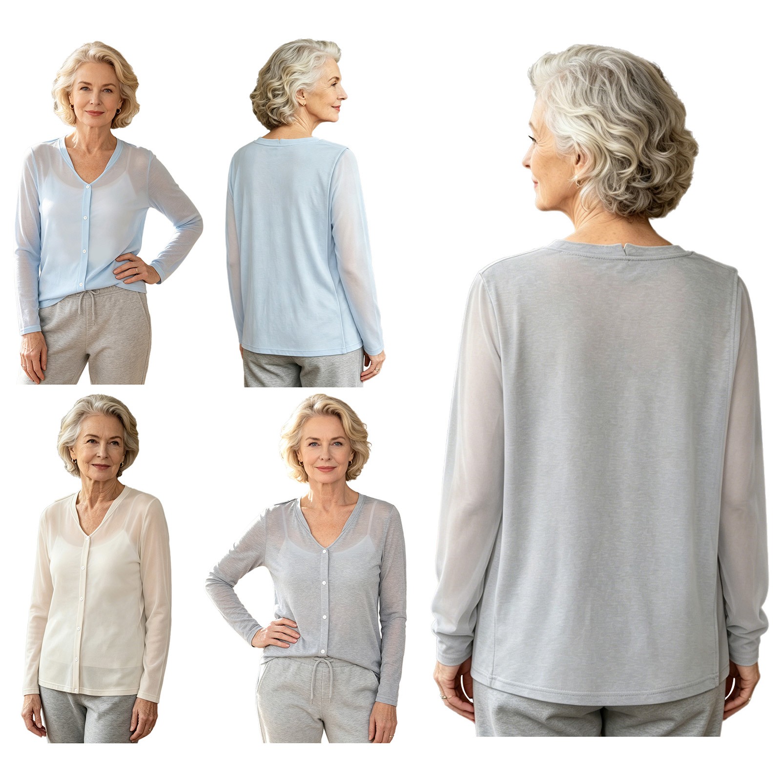 Women T-shirt Button-down Top Alzheimer Blouse V Neck Shirt Daily Wear Costume