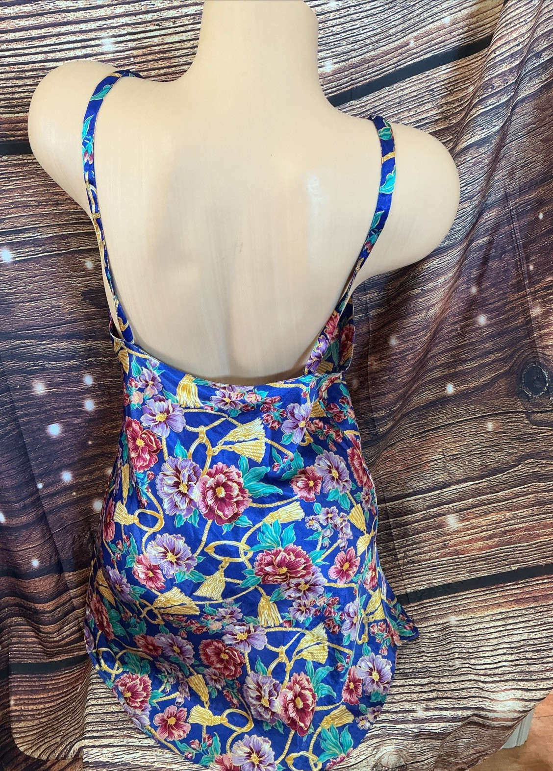 Vintage JO Intimates Chemise & Robe Set Floral Polyester Set Size S