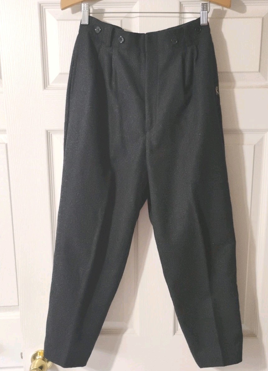 VTG Roberta Di Camarino Italy High Rise Mohair Blend Trousers Black 27″ Waist