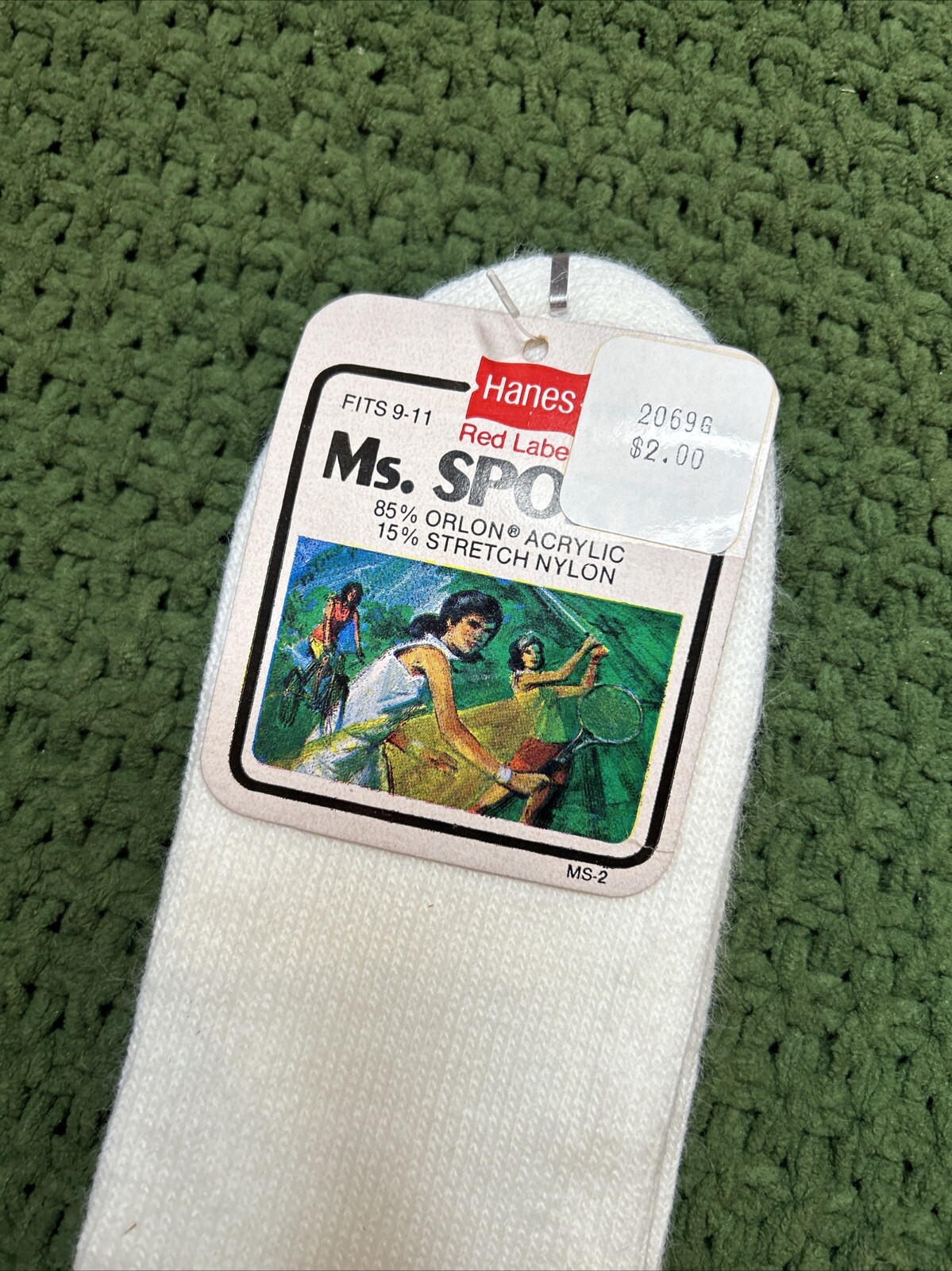 VTG Hanes Ms. Sports Socks Striped 9-11 Orlon Acrylic Low-Cut NOS 80s Red Label