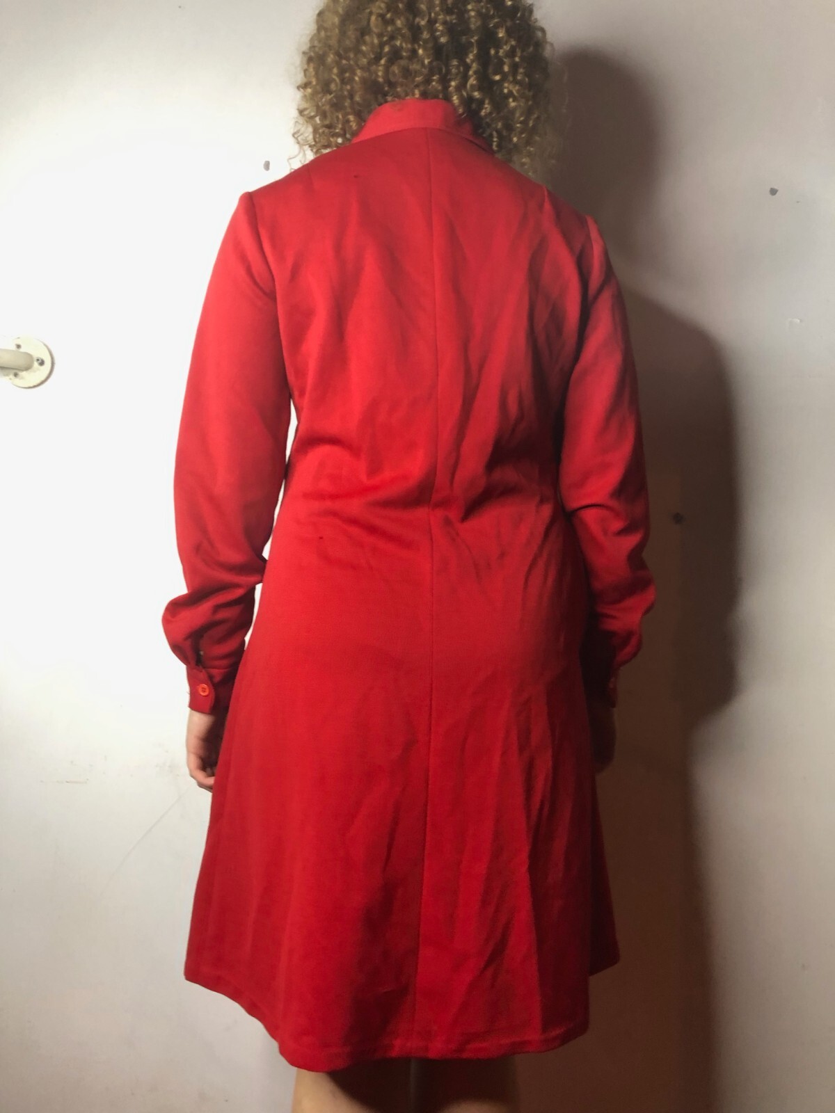 Vintage Zora Melbourne 1960s Red Terylene Dress Mod Go Go AU waist 30″