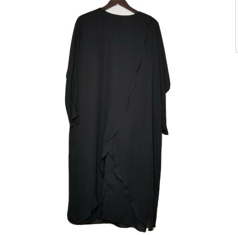 Vintage Lori Max New York Black scallop Dress Sz 16W USA Made
