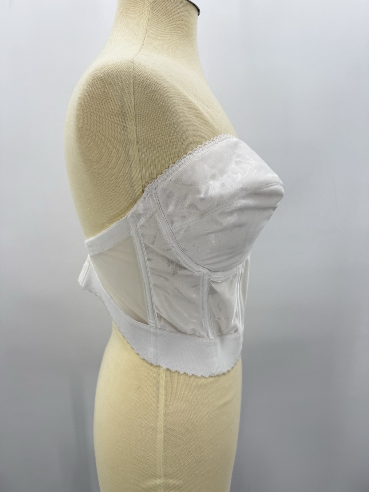 Vintage Wynette by Valmont Size 42D White Strapless Longline Bra NWT