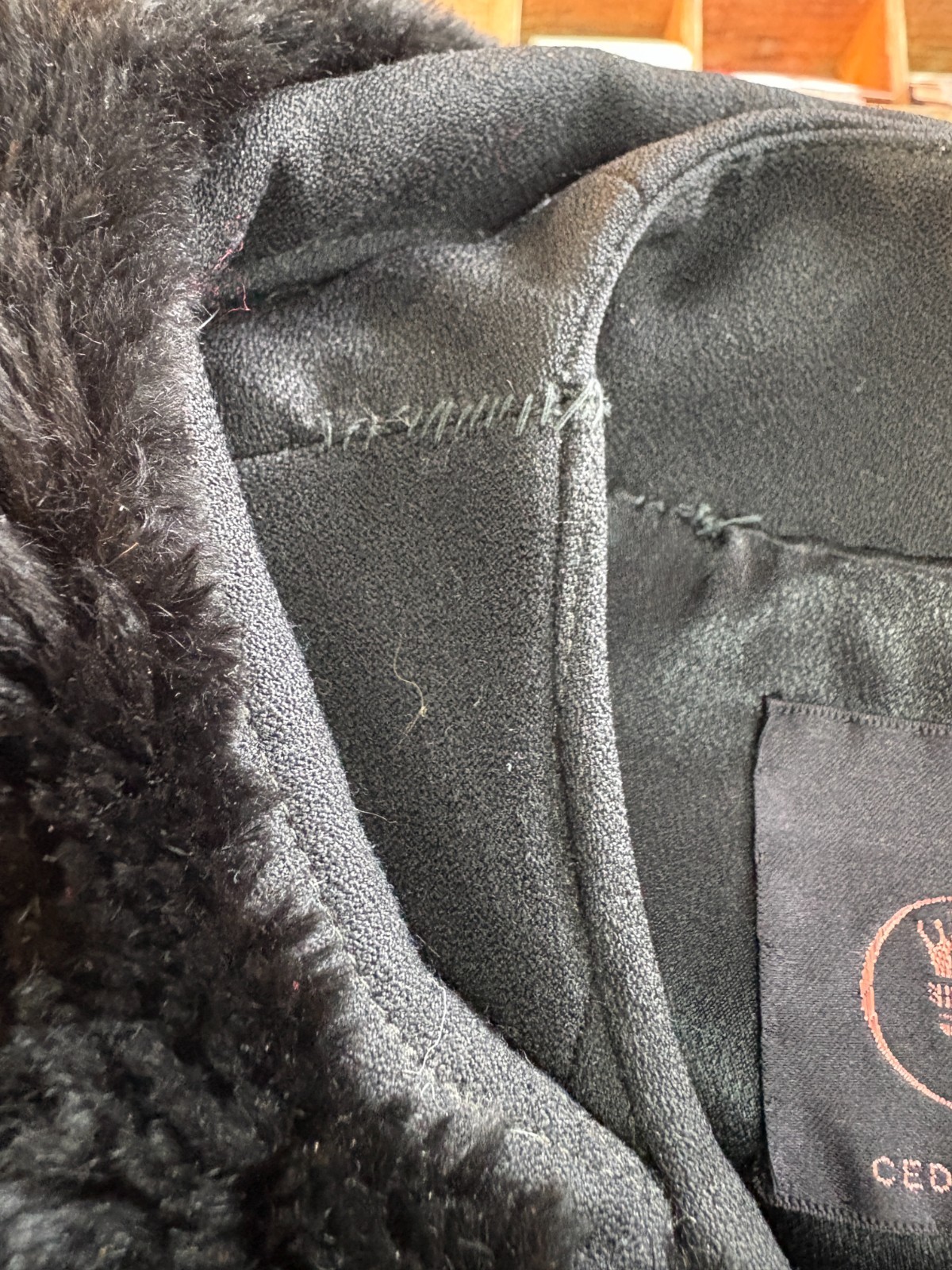 Vintage 1940s 1950s Women’s Black Swing Winter Coat Chinchilla Fur Trim New York