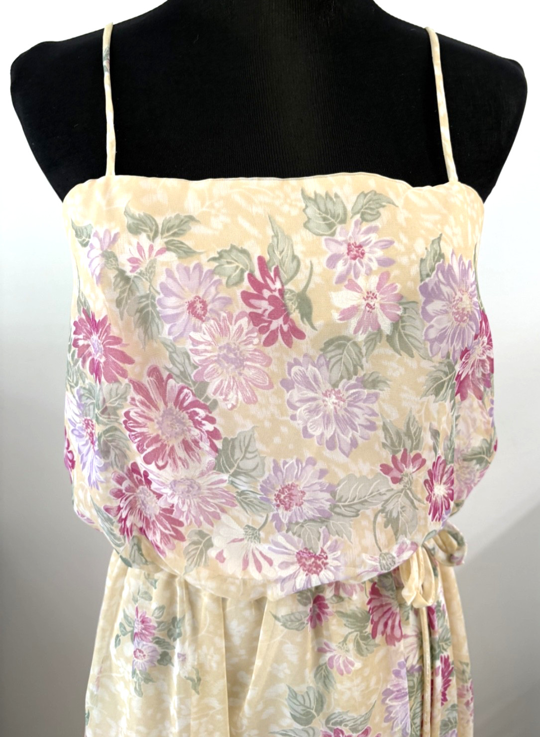 Vintage Floral Maxi Sheer Dress size 11/12