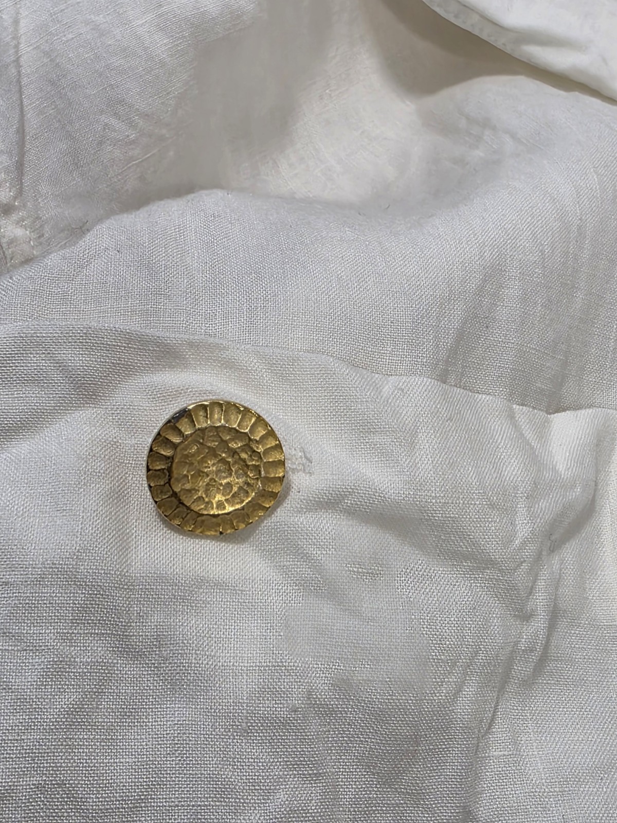 Carlisle 100% Linen Button Up Shirt Size 12 White Long Sleeve