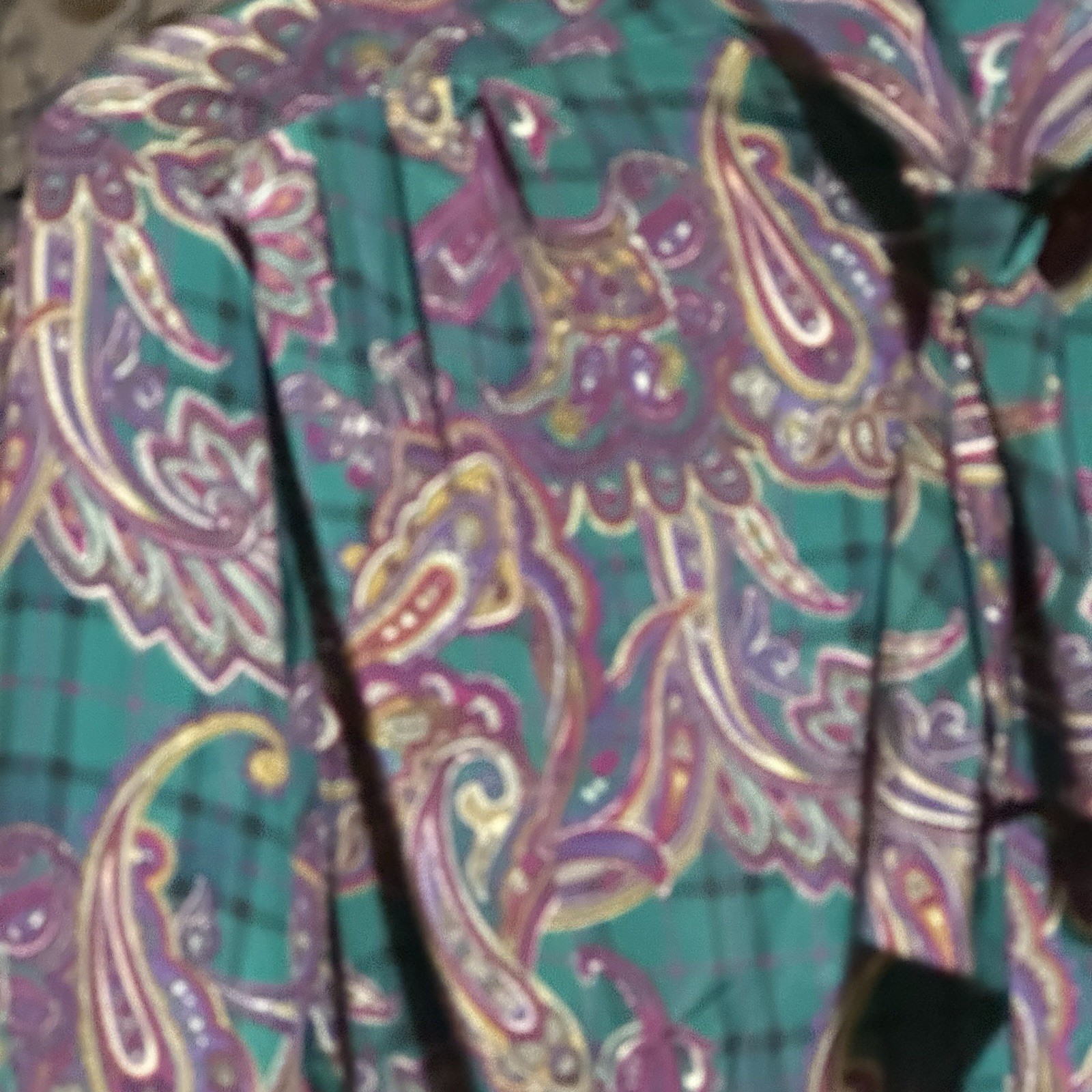 Alfred Dunner Blouse Sz 14 Blouse Bow Neck Long Sleeve Paisley 1980s Vintage