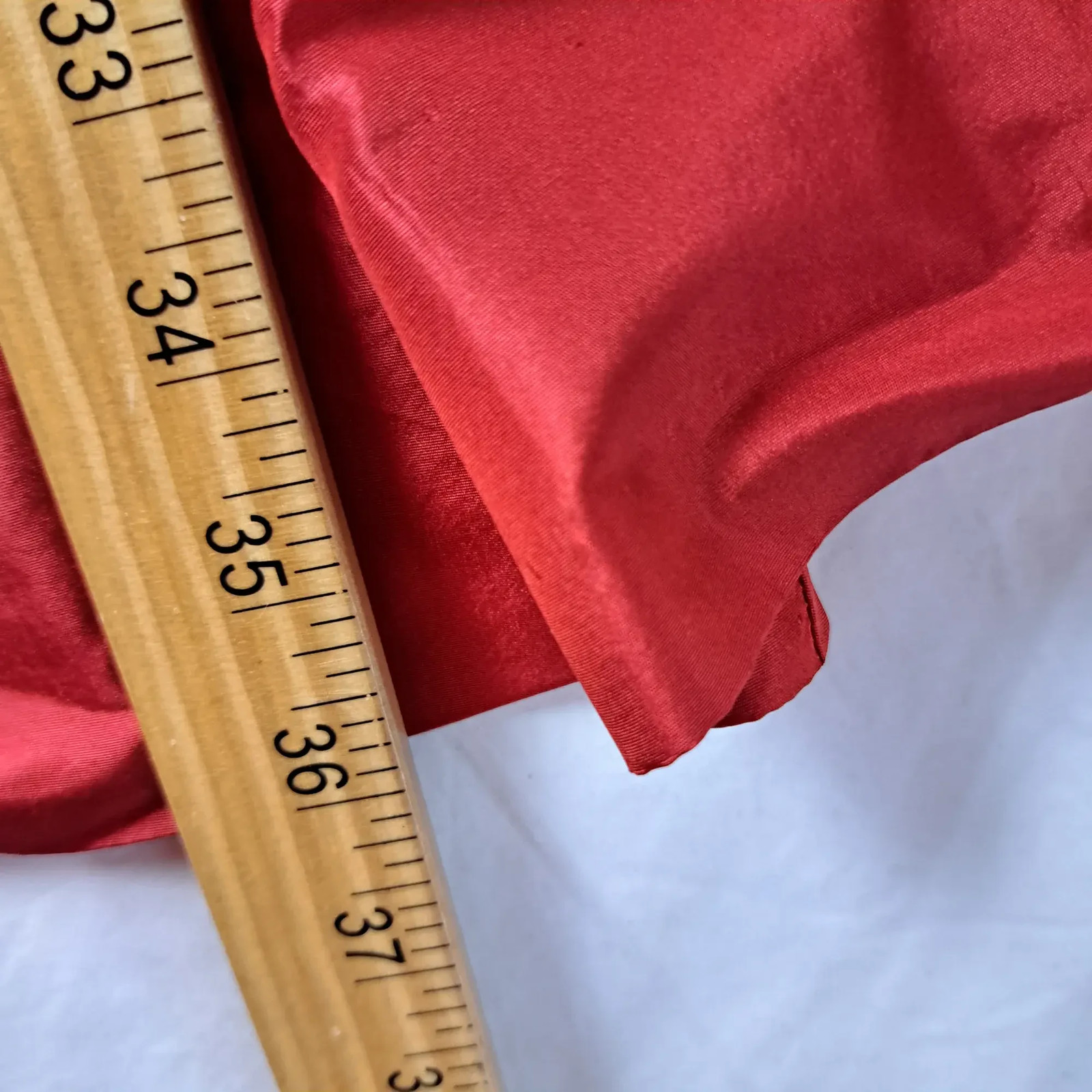 Crystal Room Vintage Red Satin Fit Flare Dress Full Skirt Double Breasted