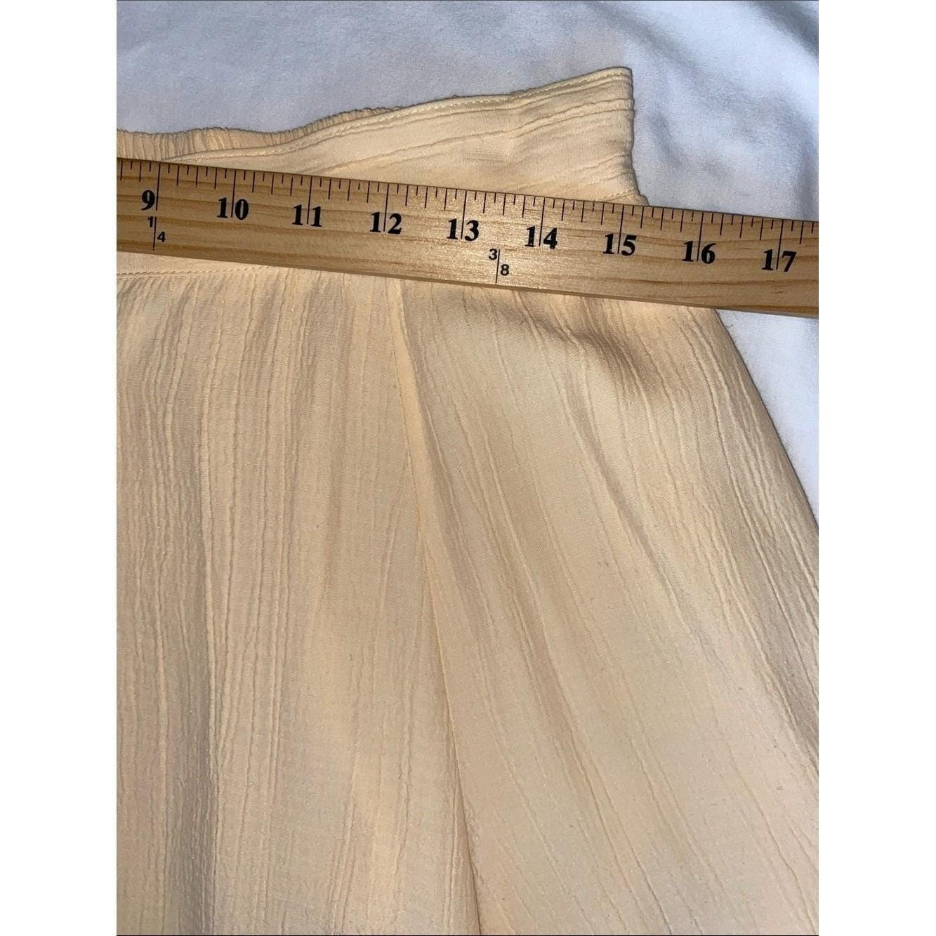 Stringbean Skirt Butter Yellow Button Front Circle Vintage Womens Large Mini